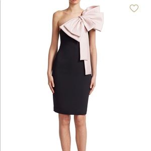 Badgley Mischka one shoulder Bow dress 👗